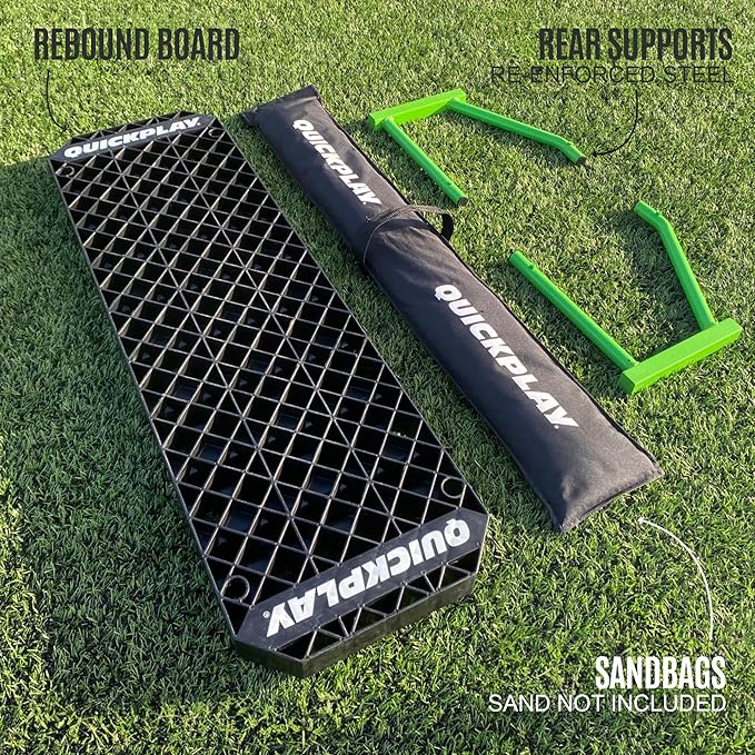 QUICKPLAY Replay Station Soccer Rebound Board - Portable Dual Surface Rebounder with Adjustable Angle - Soccer Training Equipment for Control, Passing Practice