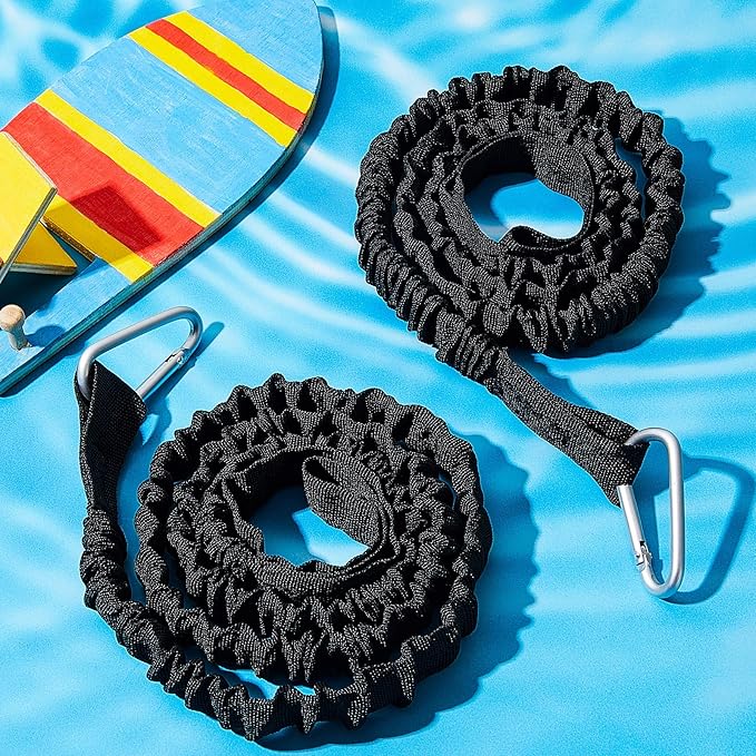 Sumind 4 Pieces Kayak Paddle Leash Kayak Rod Leash Paddle Lanyard Stretchable Coiled Lanyard Accessories for Paddles