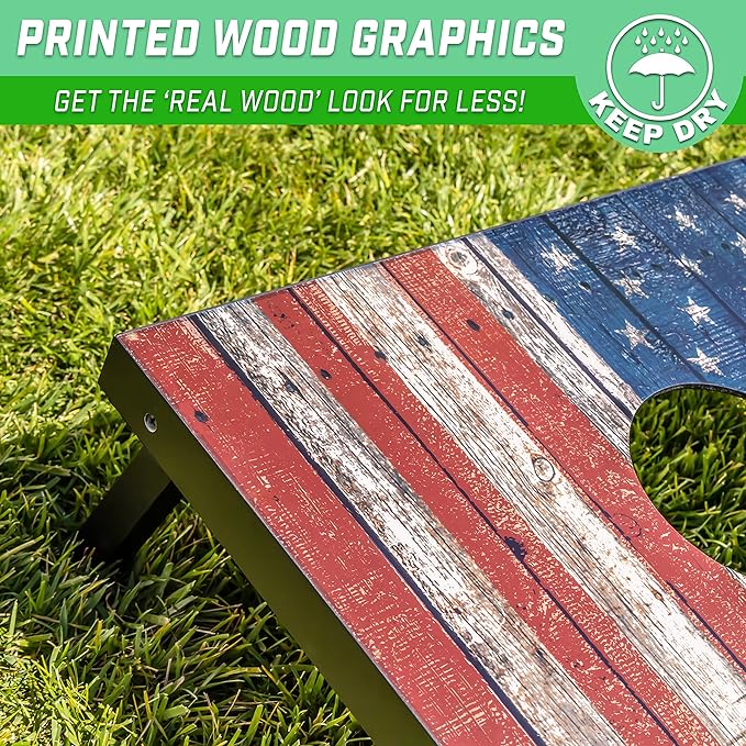 GoSports Portable Cornhole Sets, 8 Styles – Choose 4 x 2 ft or 3 x 2 ft - Boards Include 8 Bean Bags, Travel Case, and Game Rules