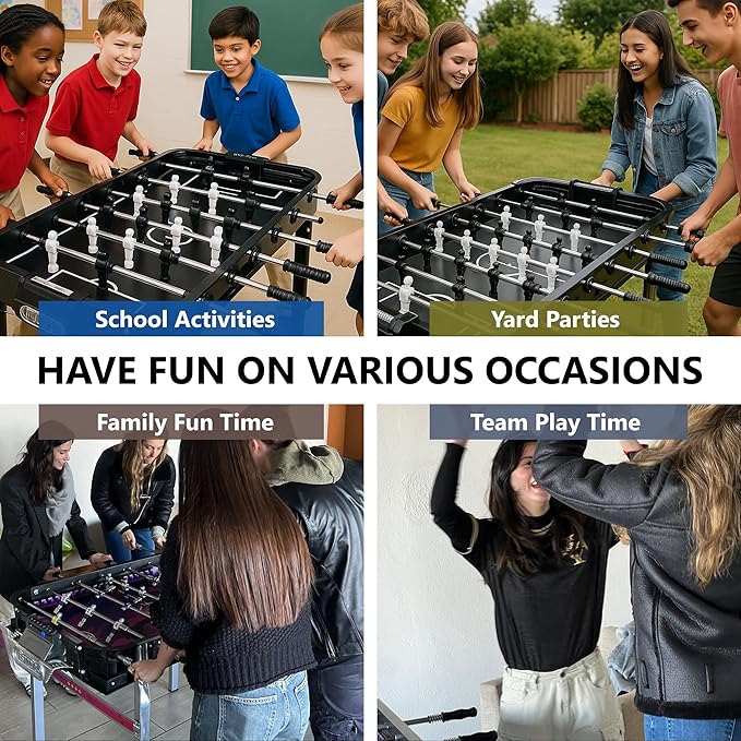 Outdoor Foosball Table Adult Size - Game Tables for Adults with Balls & Players - Soccer Table Game for Indoor Use - Weatherproof Perfect for Tournaments