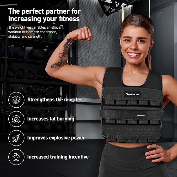 Weighted Vest Premium for Women & Men – Adjustable 11–65 lb, Running Vest, Walking Weight Vest, Tactical Style Training Vest for CrossFit, Strength, Cardio & Home Workouts