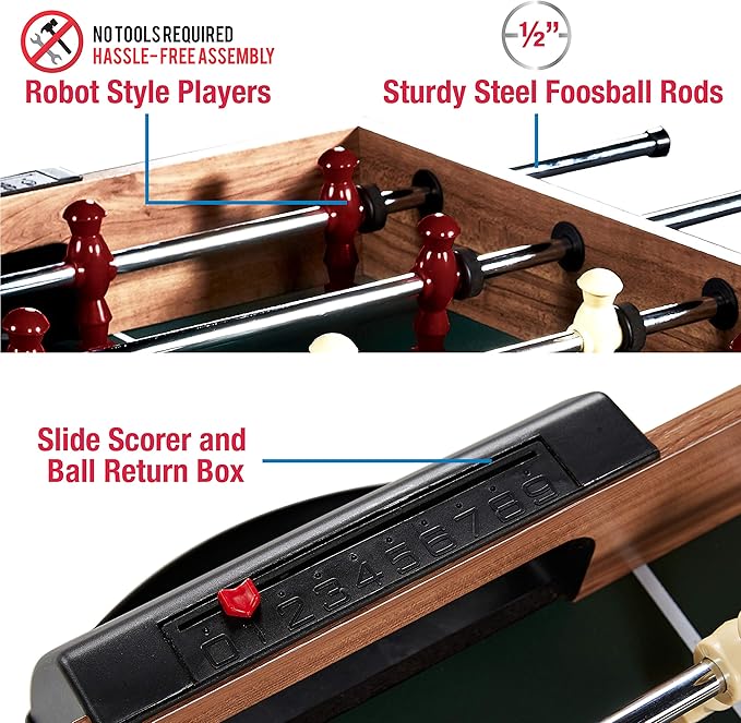 MD Sports Combination Games Multiple Styles Arcade Collection, Billiards, Ping Pong, Hockey, Basketball and Foosball Combination Kit Comes with All The Basics