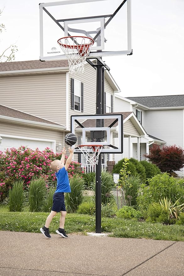 Silverback Junior Youth 33" Basketball Hoop with Lock ‘n Rock Mounting Technology Mounts to Round and Vertical Poles, Black (B8410W)