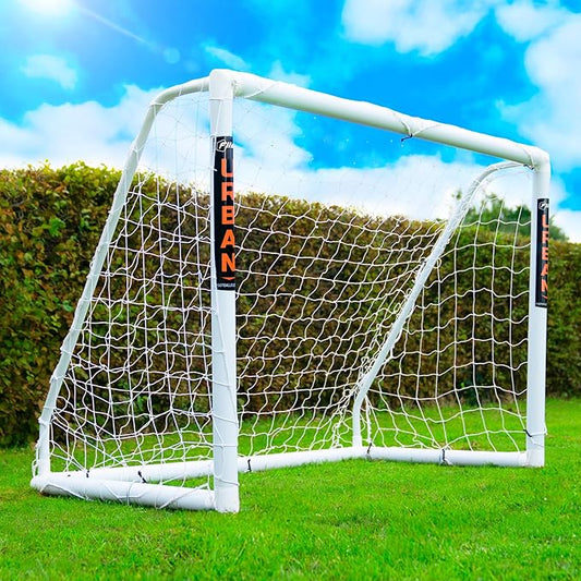 Flick Ultimate All Weather uPVC Soccer Goal with UV treated 70mm thick posts, integrated locking system, and strengthened corners 12x6