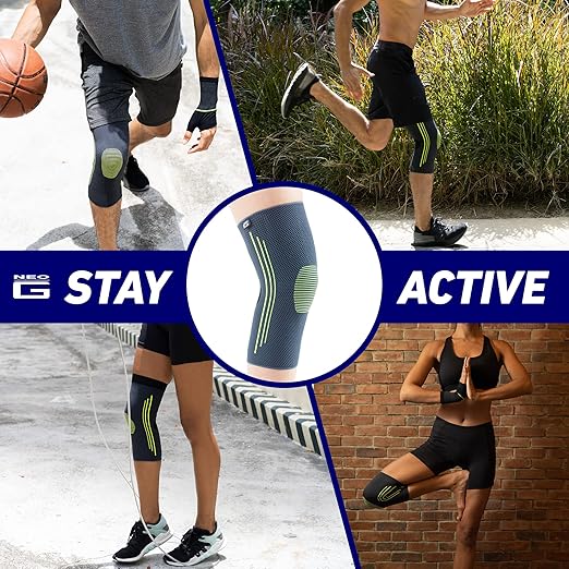 Neo-G Knee Compression Sleeve for Sports - Breathable, Lightweight, Elastic Knee Sleeve for running, Compression Knee Sleeve for knee pain, Meniscus Tear, Sprains, Strains, Injury Recovery - XL