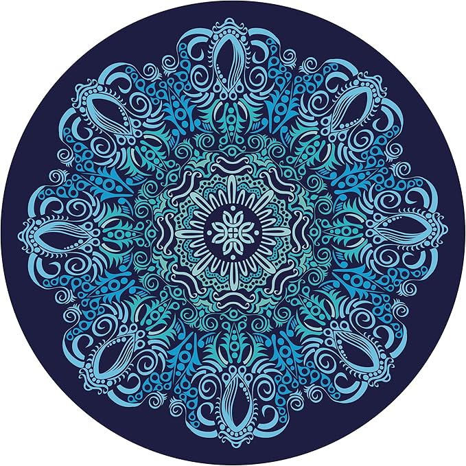 Pilates Mat Round Oversize Yoga Mat Suede Rubber Non-Slip Dia 140cm Exercise Mat Meditation Mat Workout Mat for Home Outdoor