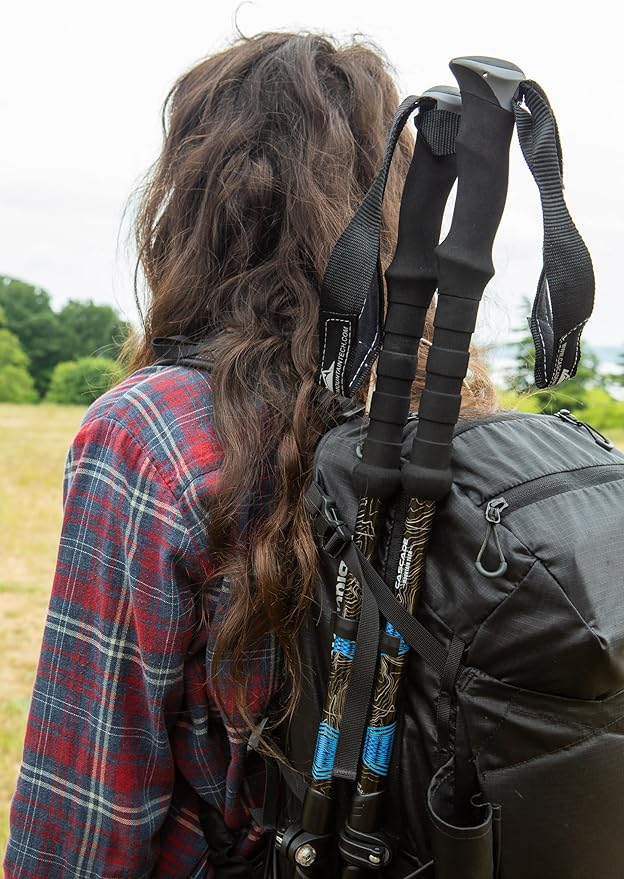 Cascade Mountain Tech Trekking Poles - Carbon Fiber Walking or Hiking Sticks with Quick Adjustable Locks