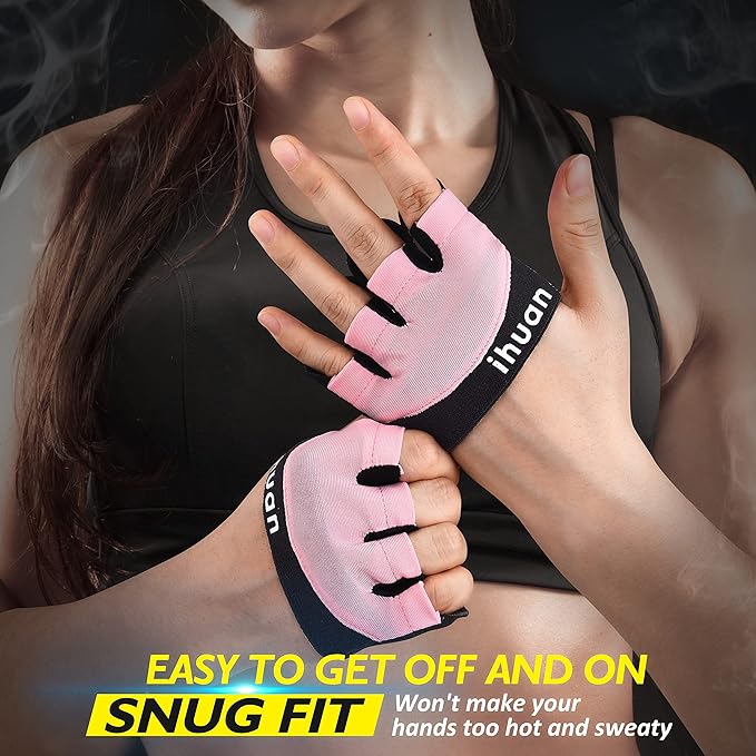 ihuan New Weight Lifting Gym Workout Gloves Men & Women, Great for Weightlifting, Exercise, Training, Fitness