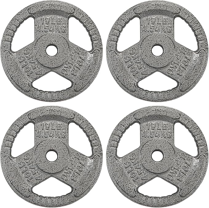 Cast Iron Gym Weight Plates | 1" and 2" Olympic Bumper Plates for Weightlifting, CrossFit, Deadlift, and Squat