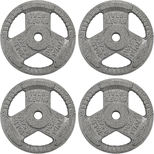 Cast Iron Gym Weight Plates | 1" and 2" Olympic Bumper Plates for Weightlifting, CrossFit, Deadlift, and Squat