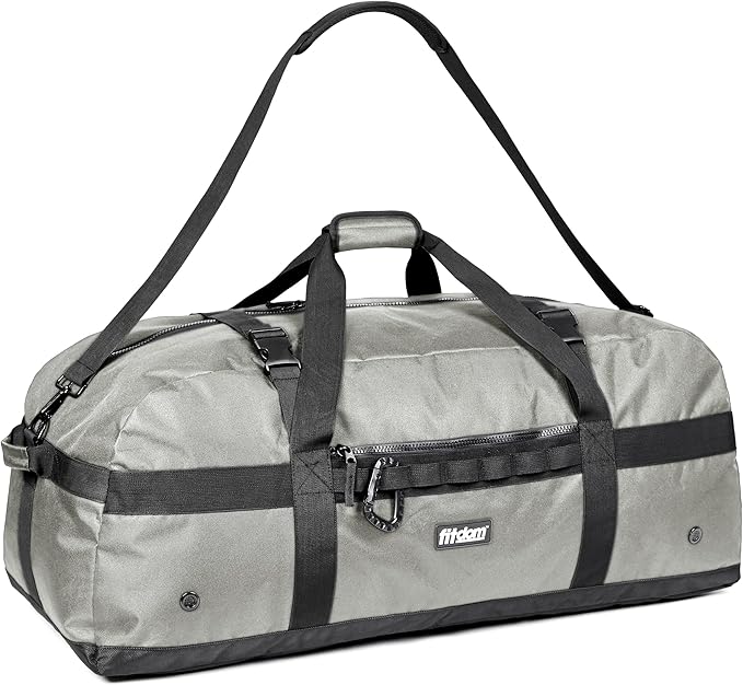 Fitdom 132L 36" Heavy Duty Extra Large Sports Gym Equipment Travel Duffel Bag W/Adjustable Shoulder & Compression Straps. Perfect for Soccer Baseball Basketball Hockey Football Team Coaches & More