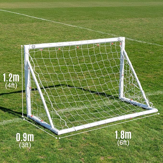 QUICKPLAY Q-Fold Soccer Goal | 30-Second Folding Design for Easy Setup | Portable & Weatherproof uPVC Soccer Goal for Backyard | Durable Post for Adults & Kids