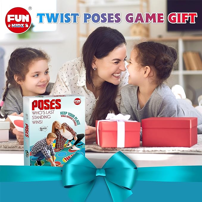 Classic Twist Poses Floor Game, FunKidz Giant Mat Party Games for Kids Adults Bigger Size Family Indoor and Outdoor Activity for Boys Girls Gift
