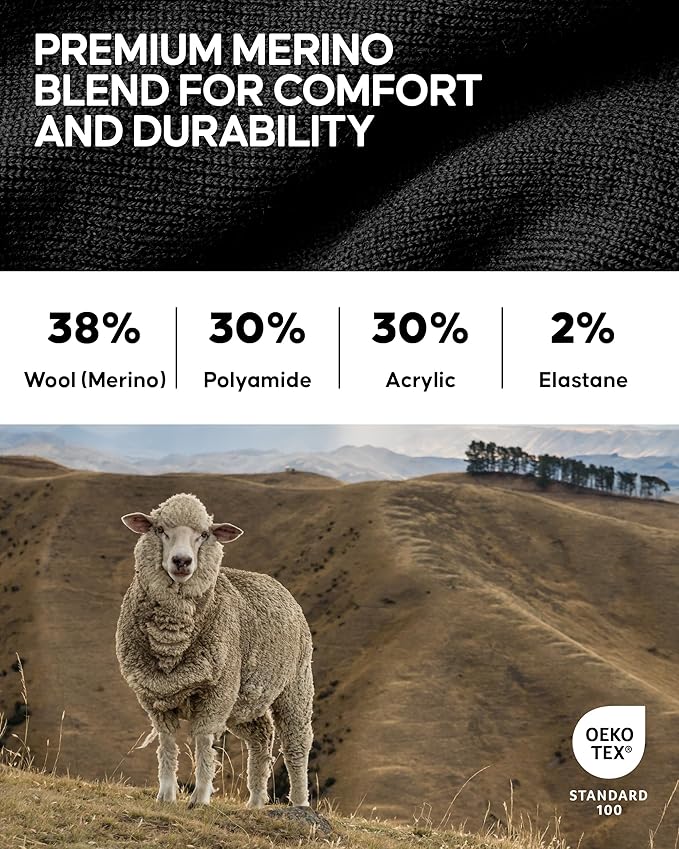 DANISH ENDURANCE Light Hiking Socks, Merino Wool Socks, Anti Blister, Sweat Wicking, Breathable, Men & Women, 3 or 5-Pack