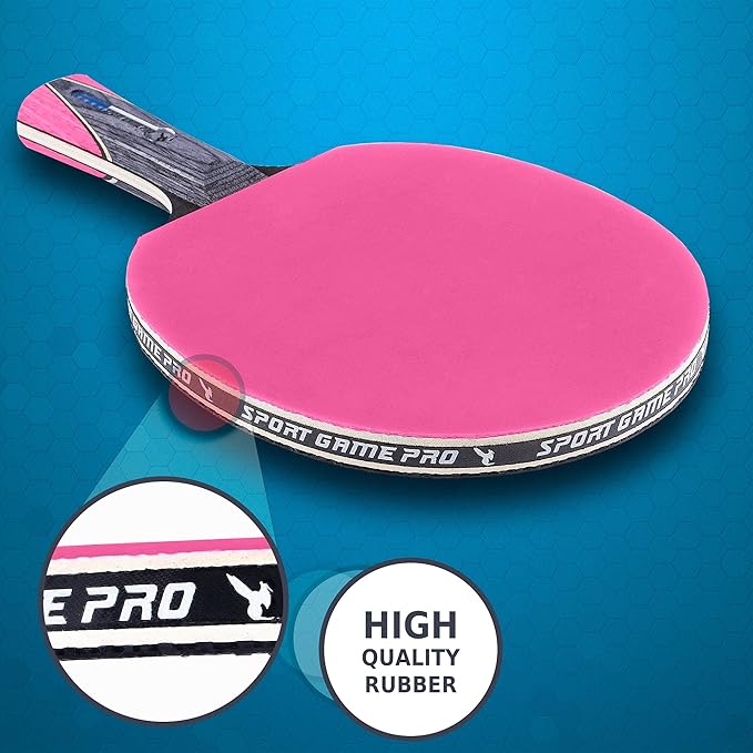 Ping Pong Paddle with Killer Spin + Case for Free - Professional Table Tennis Racket for Beginner and Advanced Players - Improve Your Ping Pong Skills with JT Ping Pong Paddle Set