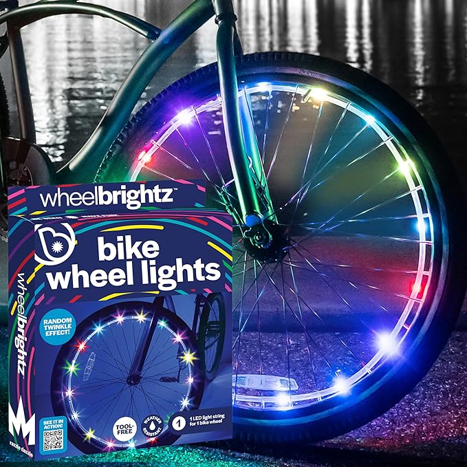Brightz WheelBrightz LED Bike Wheel Lights - 2025 Edition with Superior Straps & LED-Weatherproof Shield! 14 Colors - Unmatched Durability, Visibility & 48+ Hours of Dazzling Illumination