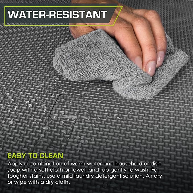 ProsourceFit Extra Thick Puzzle Exercise Mat , EVA Foam Interlocking Tiles for Protective, Cushioned Workout Flooring for Home and Gym Equipment, Grey - 1 inch - 72 Sq Ft - 18 Tiles