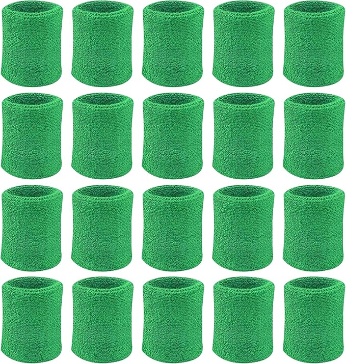 10 Pairs Sports Wristbands, Wrist Sweatbands for Men & Women, Stretchy & Sweat Absorbing Cotton Terry,Perfect for Basketball, Football, Tennis, Soccer, Running & Working Out