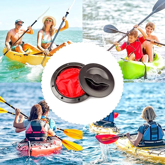 6/8/9 Inch Round Hatch Cover Deck Plate ABS Accessories Hatch Cover with Red Waterproof Bag for Kayak Boat Fishing Rigging