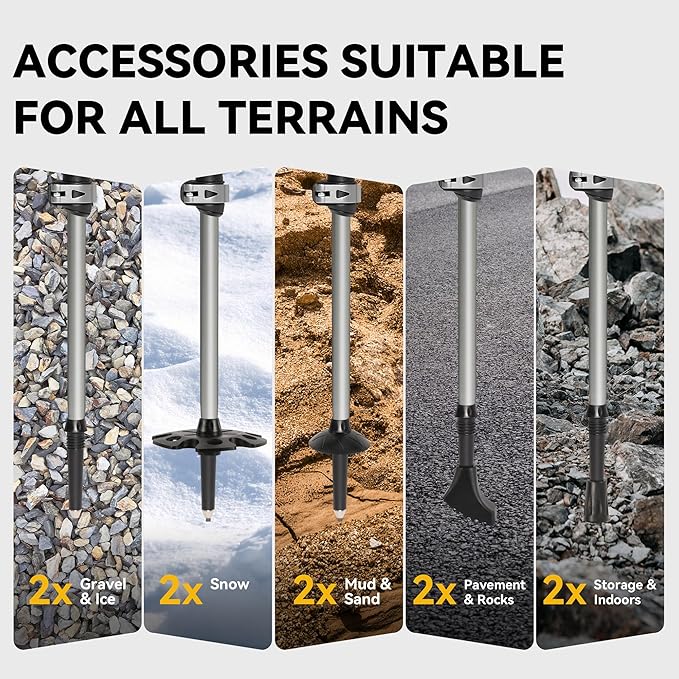 TOBTOS Trekking Poles, 2 Pack 7075 Aluminum Walking Sticks with Quick Lock, Lightweight Adjustable Hiking Sticks, Comfortable Cork Grips for Hiking, Walking & Camping