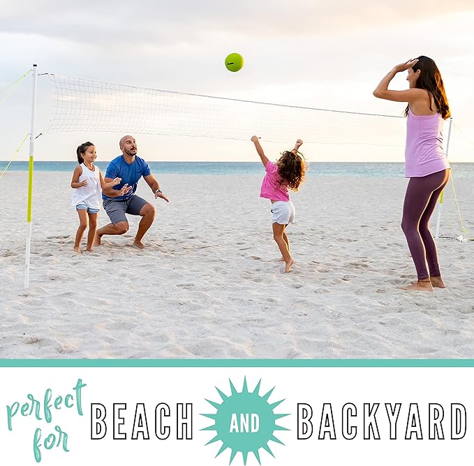 Franklin Sports Fun 5 Combo Outdoor Game Set - Backyard, Beach + Camping Games for Kids - Badminton, Volleyball, Flip Toss, Flying Disc - Horseshoes or Ring Toss