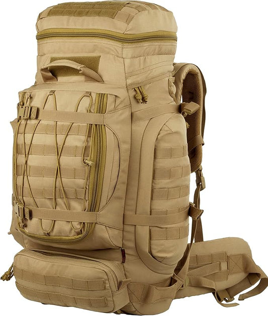 Large Military Backpack Army Rucksack Tactical MOLLE Pack for Camping Backpacking Hunting Bushcraft Adventure 70L…