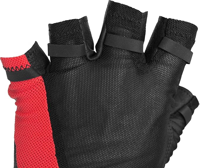 Superset Leather Workout Gloves for Weight-Lifting (Padded) Perfect for Gym Training (Breathable) Black /Size : 8 Mens S Womens L