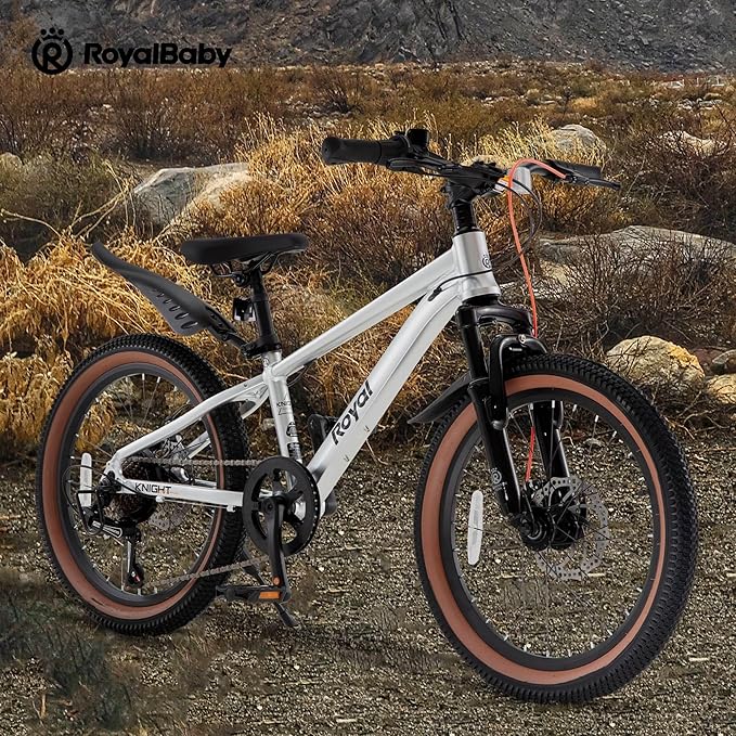 RoyalBaby Kids Mountain Bike for Boys and Girls, Ultra-Light Aluminum 20-24 Inch Wheel Bicycle for 6-14 Years Old Children, 7/21-Speeds Drivetrain