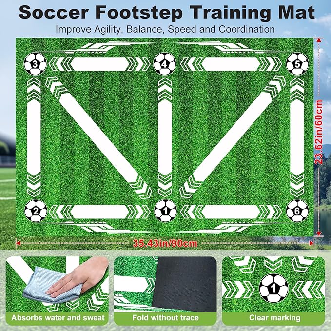 6x4 FT Kids Soccer Goals for Backyard - 2 Pack Soccer Nets, Portable Pop Up Goal Set with Training Mat, Cones, Target & Ball - Soccer Training Equipment Gift for Boys/Girls Ages 3-12