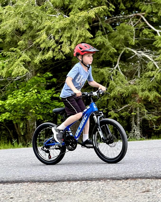 Glerc 20 24 Inch Kids Bike, Kids Mountain Bike for Boys and Girls Ages 6-14, 21-Speed Skyline Bicycle with Front Suspension and Disc Brakes, Multiple Colors