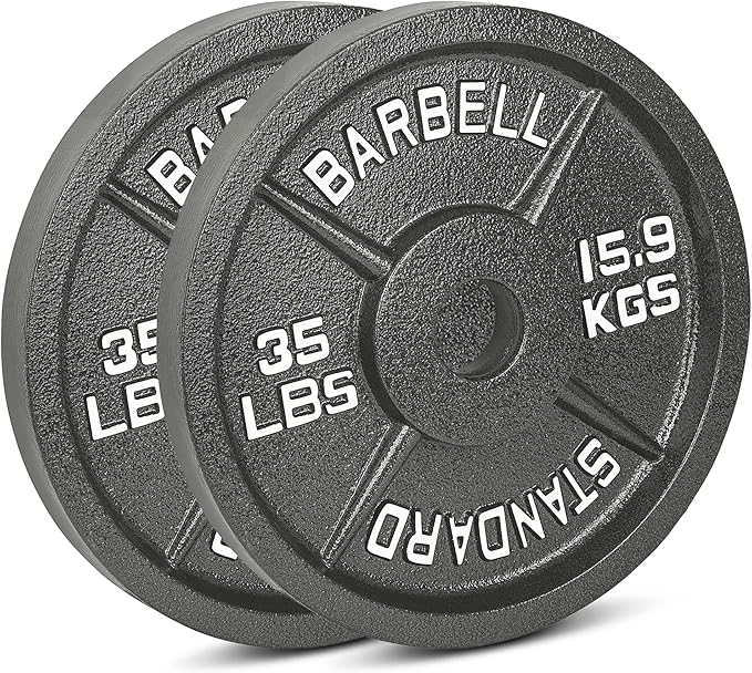 Cast Iron Olympic Weight Plates – Free Weights with 2-inch Hole & Anti-Rust Hammertone Finish - Ideal for Strength Training, Crossfit Equipment & Home Gym Set – Sold in Pairs - 2.5LB–45LB
