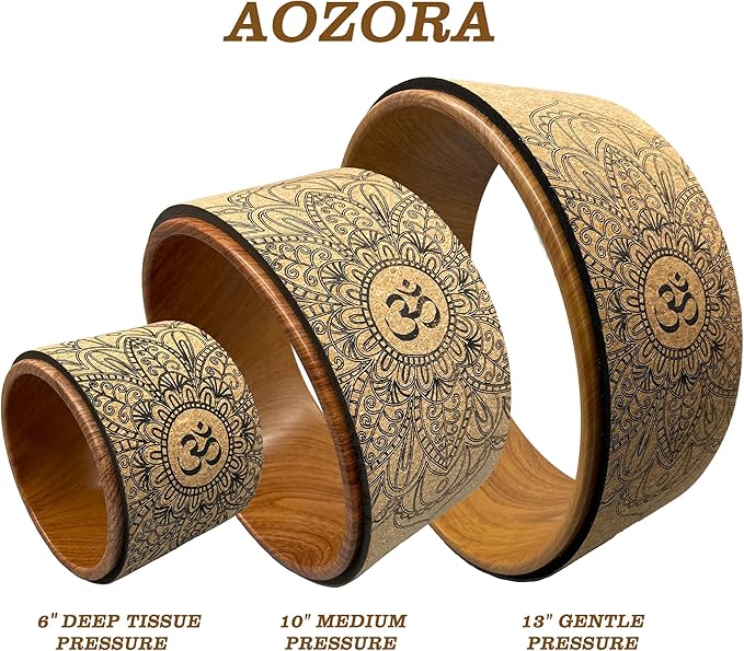 Aozora Yoga Wheel 13" with Most Detailed Book Step by Step Guide on How to Do 30+ Poses,! Perfect for Stretching and Improving Backbends