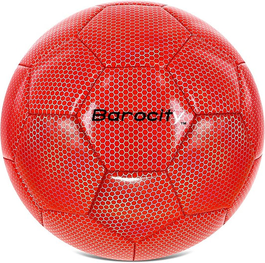 Soccer Ball - Premium Boy and Girl Official Match Ball with Cool Reflective Iridescent Rainbow Hex Pattern, Durable, Indoor, Outdoor, Training, Practice, Playtime and Games