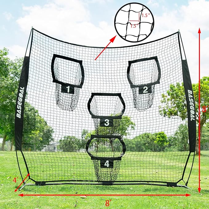 8ft Football Nets with 4 Target Pockets for Improving Accuracy Throwing