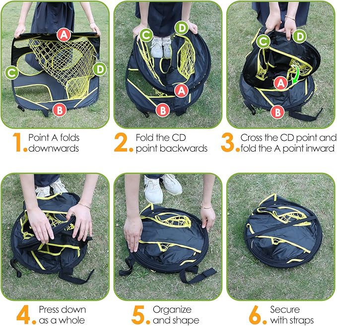 Soccer Net for Kids Portable Pop Up Soccer Goals with Carrying Bag Foldable Soccer Target Net Indoor Outdoor Backyard Practice
