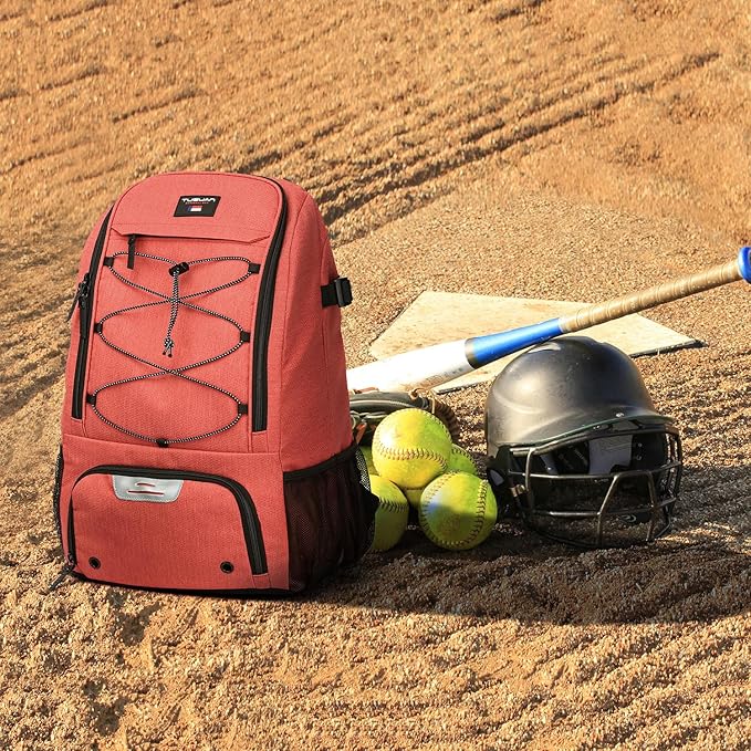 TUGUAN Baseball Bags for Adults Mens with Fence Hook, Laptop Compartment, Shoes Compartment & Glove Holder Portable Youth Boys Softball Backpack Coaches Catchers Team Equipment Gear Bags