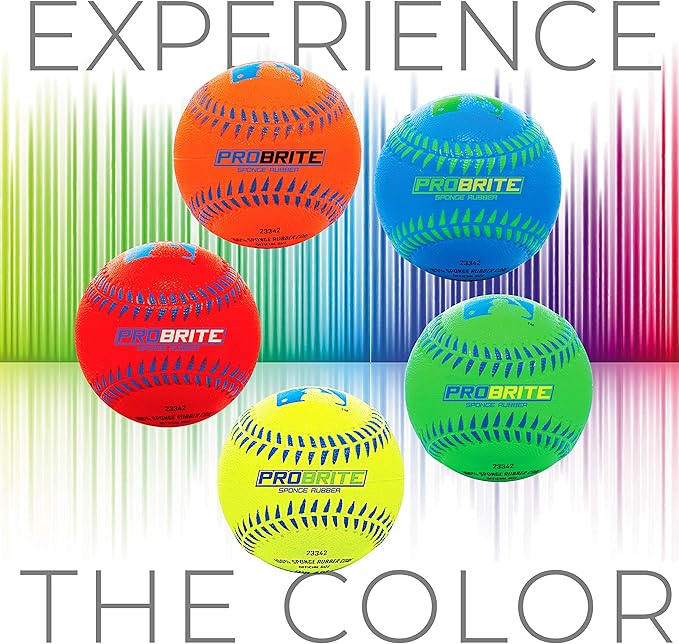 Franklin Sports - Pro Brite - Neon Rubber Teeball - MLB - Youth Tball - Baseball + Softball - Indoor & Outdoor Use