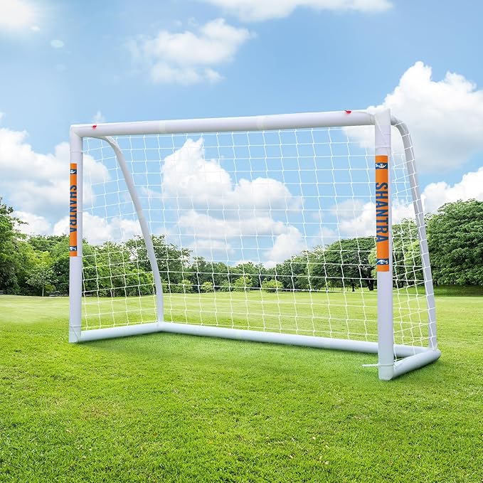 SHANTRA Soccer Goal, 12x6/10x6.5/8x5/6x4FT Soccer Goals for Backyard, Full Size Soccer Nets for Kids & Adults, Portable Soccer Goal with 2 Soccer Nets & 1 Carry Bag, Porterias De Futbol Soccer