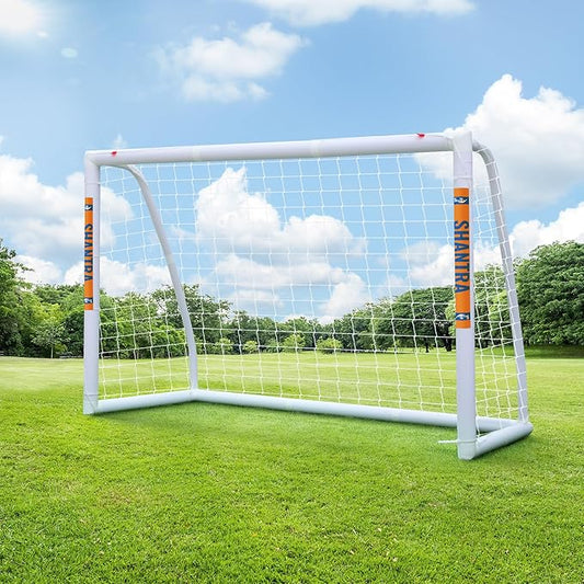 SHANTRA Soccer Goal, 12x6/10x6.5/8x5/6x4FT Soccer Goals for Backyard, Full Size Soccer Nets for Kids & Adults, Portable Soccer Goal with 2 Soccer Nets & 1 Carry Bag, Porterias De Futbol Soccer