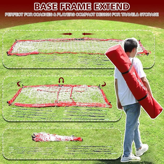 Storgem Soccer Goal,Soccer Net,Soccer Goals for Backyard,with Bow Frame,Collapsible Metal Base and 15 Training Cones
