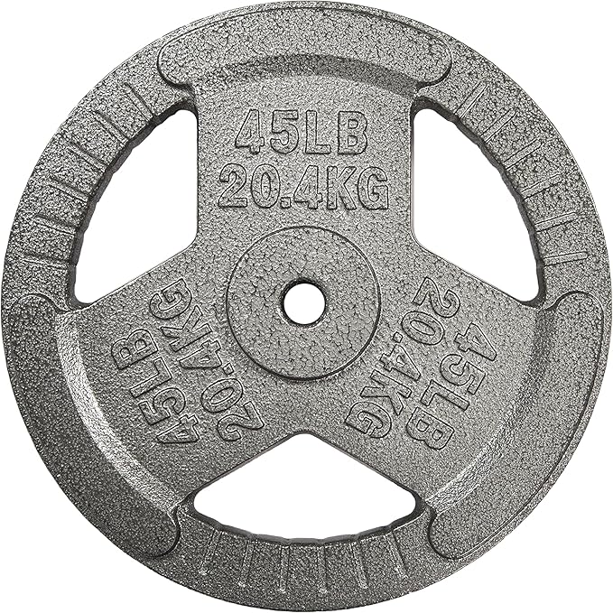 Cast Iron Gym Weight Plates | 1" and 2" Olympic Bumper Plates for Weightlifting, CrossFit, Deadlift, and Squat