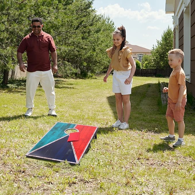 Cornhole Set 4x2 and 3X2 Regulation Size Corn Holes Sets with Carrying Bags & 8 Bean Bags Cornhole Boards Bean Toss Games for Adults Family Outdoor Beach Lawn Outside Backyard Games