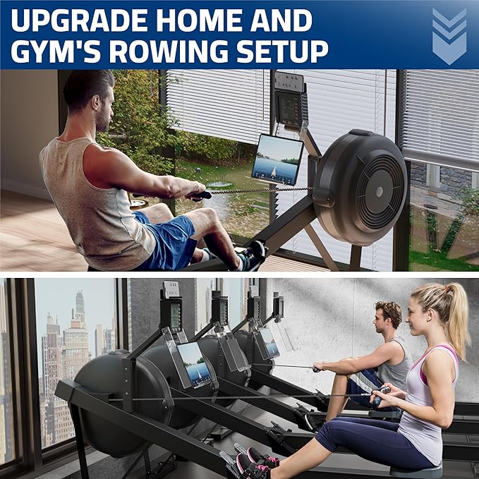 Phone & Tablet Holder Compatible with Concept 2 Rowing Machine & Skierg with PM5 Monitor, Rower Accessories, 2-in-1 Phone & Tablet Mount Stand for Model D&E and Rowerg, NOT for PM3/PM4, Patent Pending