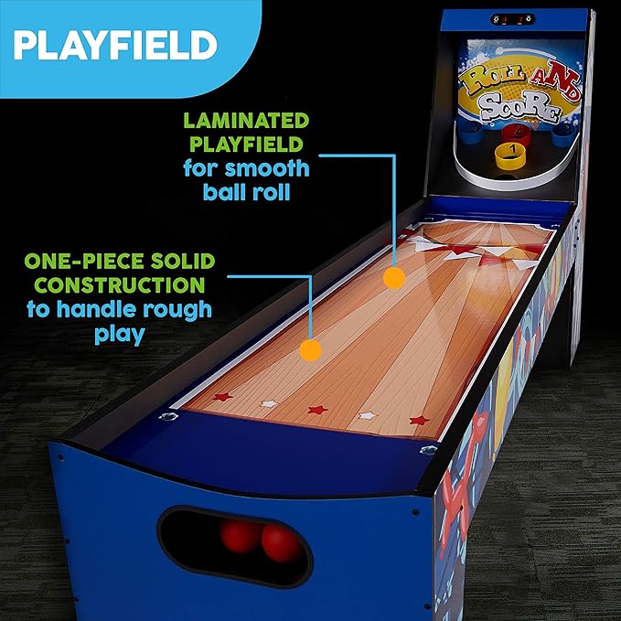 MD Sports Roll & Score Arcade Game, 87" Durable Electronic Scoring with Sound Effects and Game Balls, Perfect for Family Game Rooms