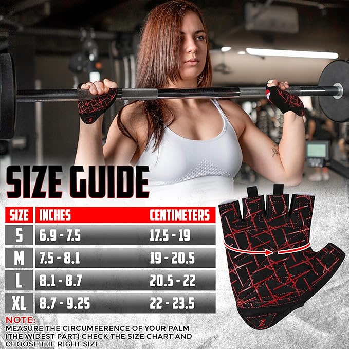 ZRIX Breathable Workout Gloves for Women, Weight Lifting Gloves for Gym, Cycling, Exercise, Fitness and Training, with Excellent Grip and Cushion Pads