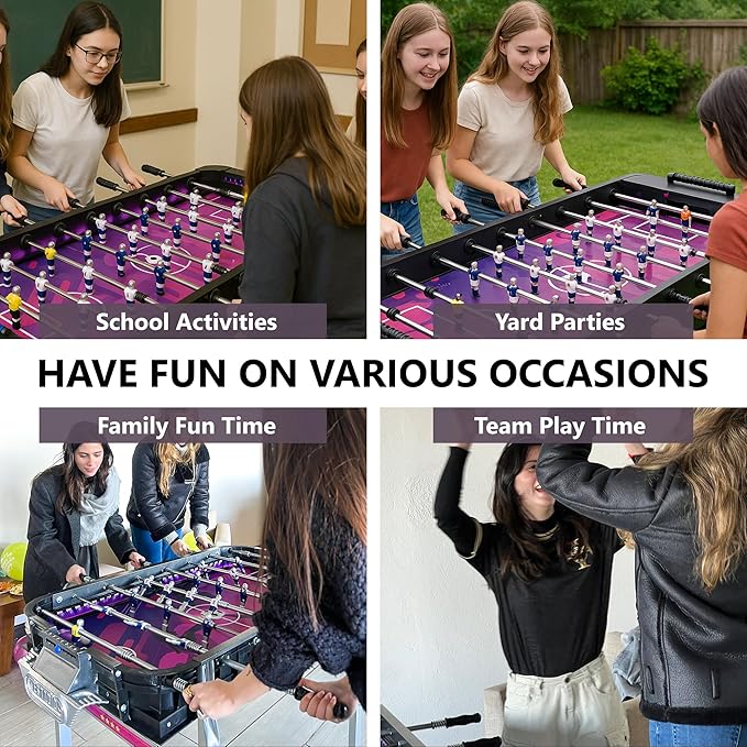 Outdoor Foosball Table Adult Size - Game Tables for Adults with Balls & Players - Soccer Table Game for Indoor Use - Weatherproof Perfect for Tournaments