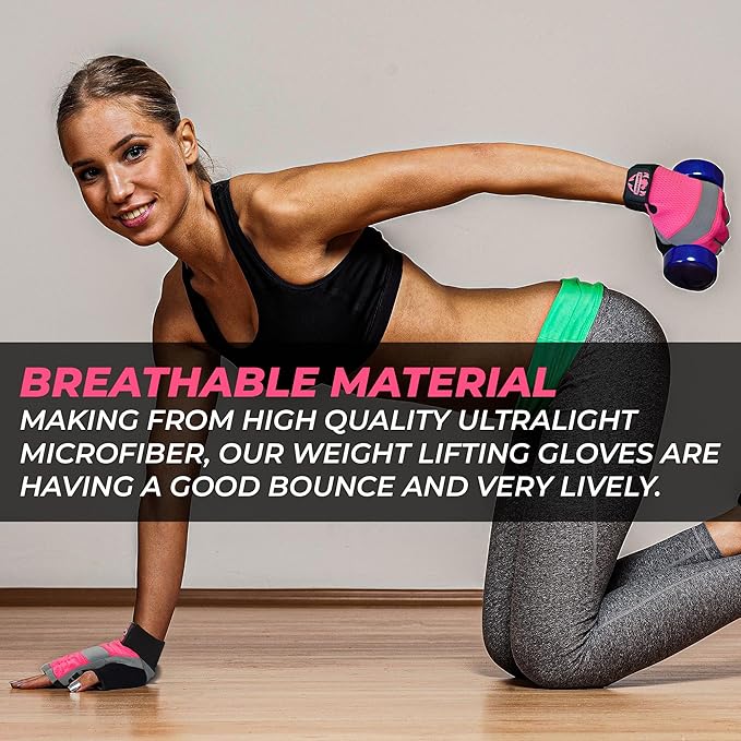 FIGHTSENSE Workout Gloves for Men and Women,Weight Lifting Gloves with Enhanced Grip,Padded Palm,Adjustable Wrist Straps and Breathable Design for Optimal Performance & Comfort in Gym