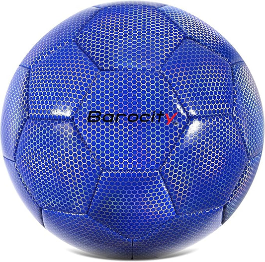 Soccer Ball - Premium Boy and Girl Official Match Ball with Cool Reflective Iridescent Rainbow Hex Pattern, Durable, Indoor, Outdoor, Training, Practice, Playtime and Games