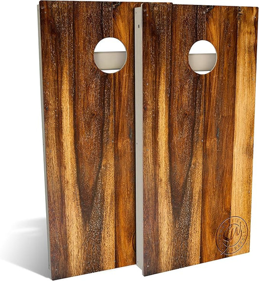 Slick Woody's Professional-Grade All Weather Cornhole Boards-4'x2' Weather Resistant Regulation Corn Hole Toss Game w/ 8 Resin Filled Bags