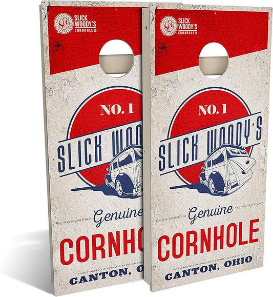 Slick Woody's Professional-Grade All Weather Cornhole Boards-4'x2' Weather Resistant Regulation Corn Hole Toss Game w/ 8 Resin Filled Bags